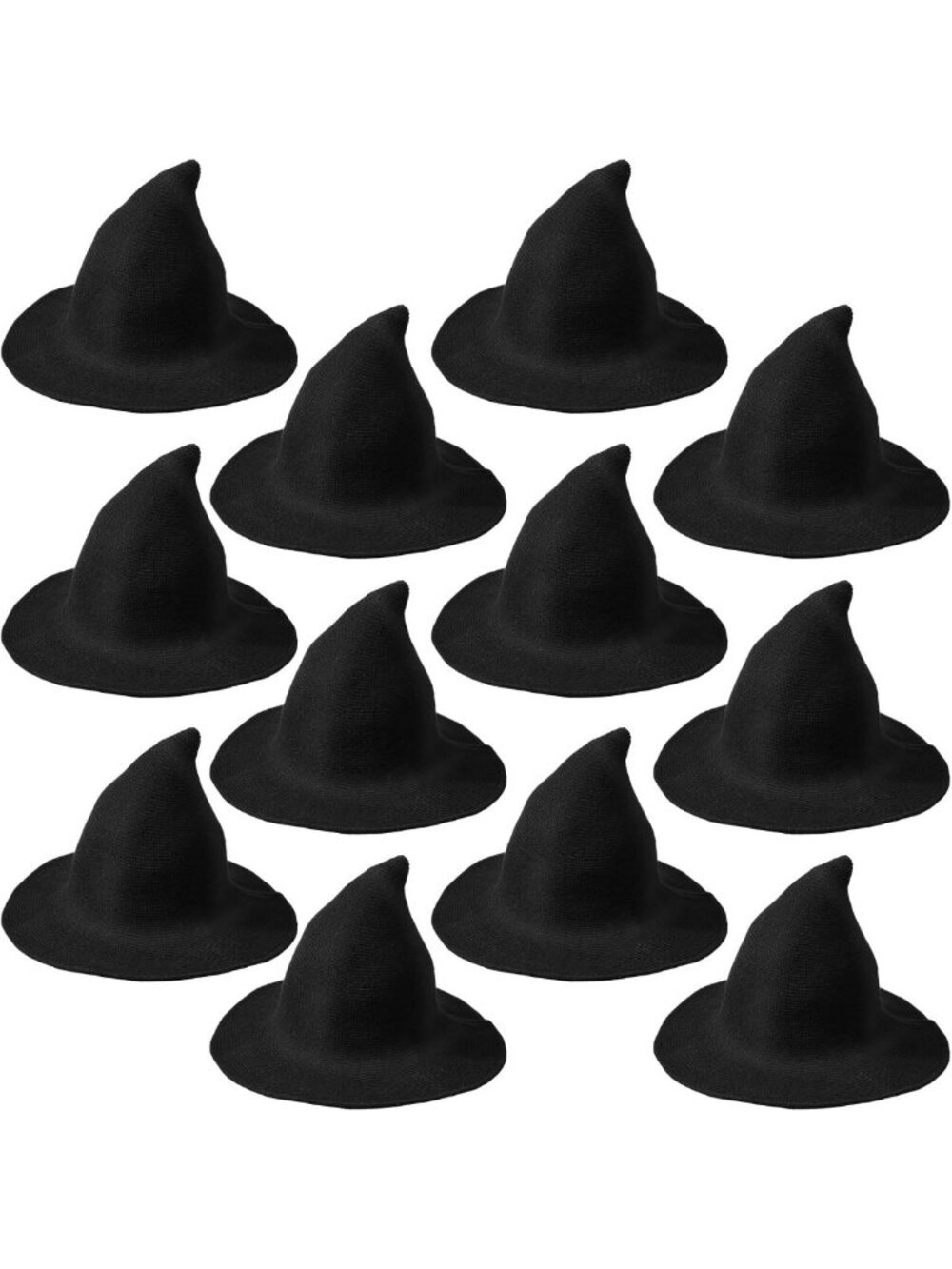 12 Pcs Halloween Witch Hats - Knitted Wizard Caps for Women, Spooky Costume